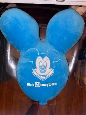 Walt Disney World Blue Mickey Ear Plush Pillow